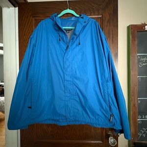 Iceburg Outerwear Men’s 3XL Rain Jacket Blue Hooded Windbreaker Shell